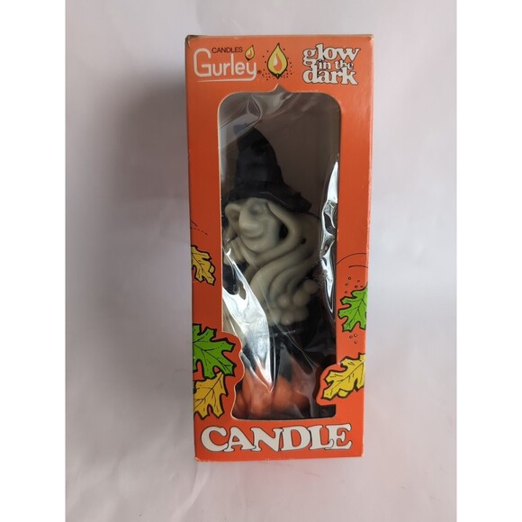 Gurley Other - Vintage Halloween Witch Candle with Boiling Cauldron Glow in Dark Gurley Unused
